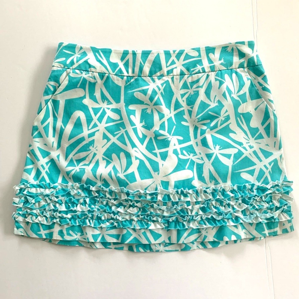 Lilly Pulitzer Marigold Ruffle Skort Dragonflies Firefly sz‎ 0